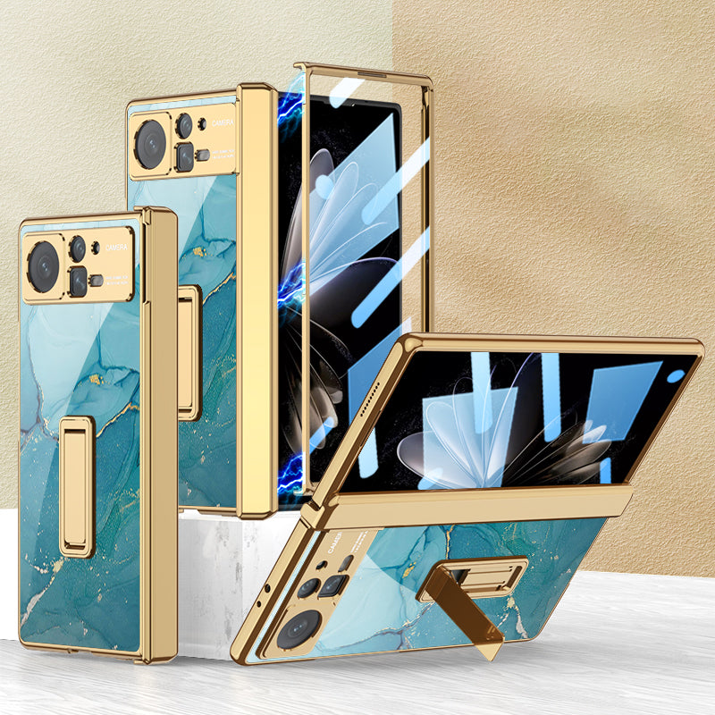 GKK For Xiaomi Mix Fold 2 5G Magnetic Hinge Protection Hard PC Phone Case Pattern Printing Kickstand Protective Shell Cover with Tempered Glass Film GKK For Xiaomi Mix Fold 2 5G Magnetic Hinge Protection Hard PC Phone Case Pattern Printing Kickstand Protective Shell Cover with Tempered Glass Film